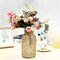 Boho Glass Flower Vase with Rattan Cover, Farmhouse Flower Bud Vase, Round Decorative Flower Vase Floral Container Flower Bottle for Floral Arrangements Housewarming Party Home Decor (L)